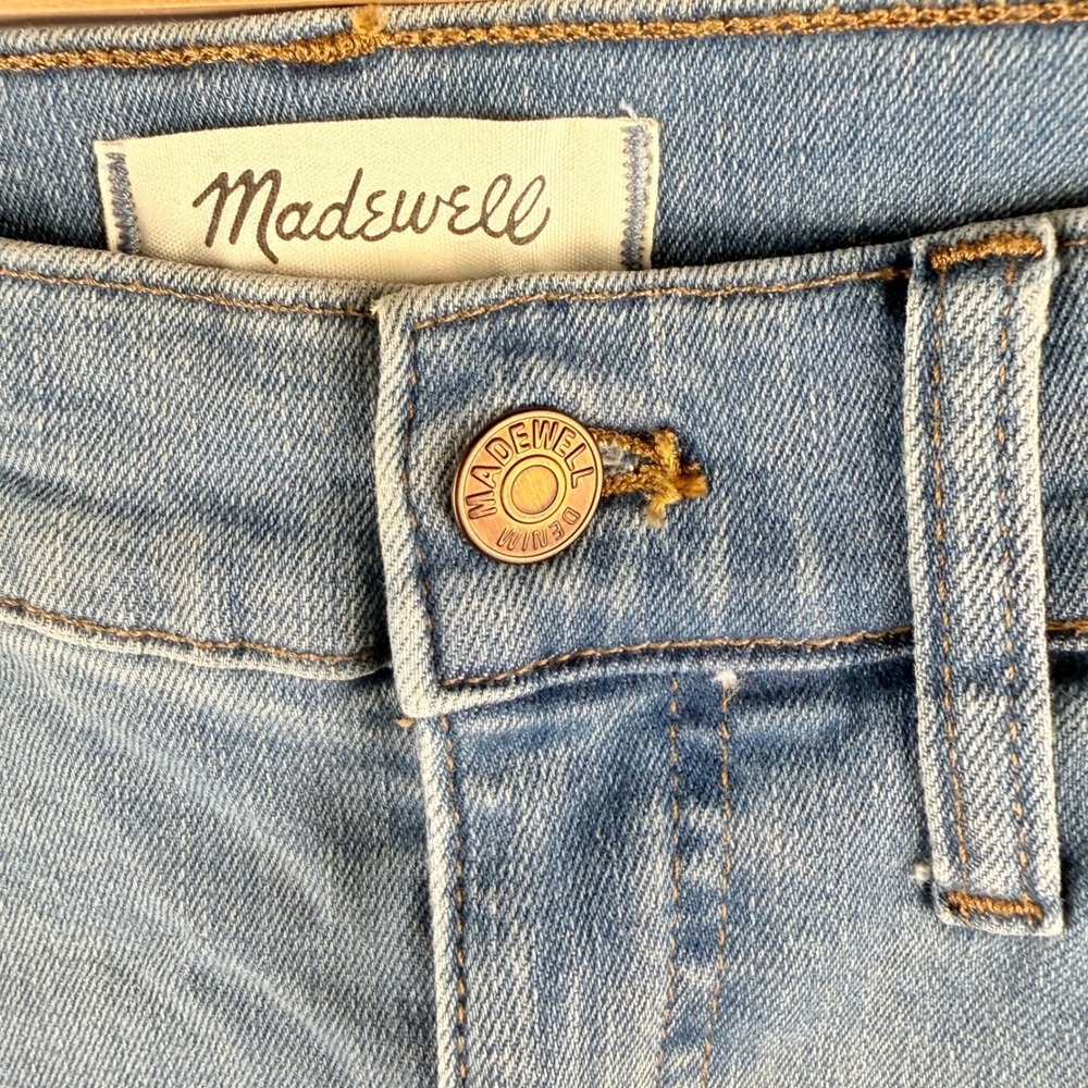 Madewell 11" High Rise Skinny Crop Light Wash Size 19 Casual - Picture 3 of 8
